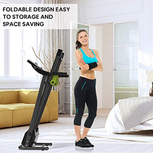 Folding Treadmill Indoor Jogging Machine Cardio Training Walking Machine with Incline Sports Easy Assembly Ideal for Office & Home Use Exercise