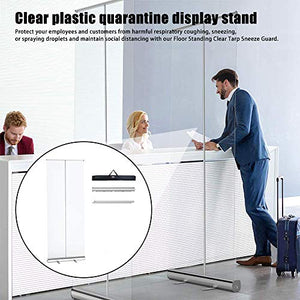 CABINAHOME 5PCS Floor Standing Sneeze Guard, Portable Clear Screen Shield with Wide Base Roll Up Banner Stands for Office, Stores, Restaurant, Classroom and More (80" x 32")