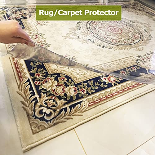 ZAQY Clear Floor Protector Mat for Hardwood Floor XL, Plastic Heavy Duty Office Chair Mat for Carpet - 120x420cm (3.9x14ft)