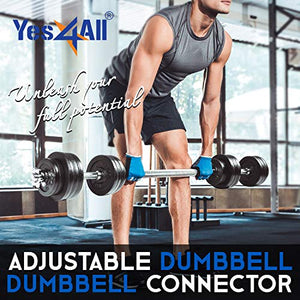Yes4All Adjustable Dumbbells 40, 50, 52.5, 60, 105 to 200 lbs with Connector Options for Strength Training (P. Dumbbell Adjustable - 190 lbs + Connector)