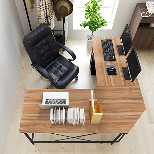 Soges 59 x 59 inches Large L-Shaped Desk Computer Desk L Desk Office Desk Workstation Desk, Oak CS-ZJ02-OK