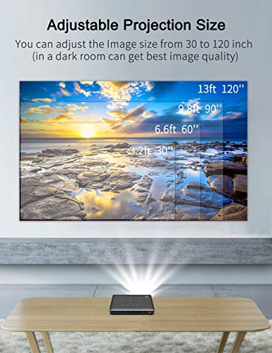 Portable Mini Projector, Haidiscool Pocket Video DLP Pico Projector 300 ANSI Lumen with WiFi, USB, HDMI, Support iPhone, Android, Laptop, PC, 1080P Movie, for Home Theater/Small Business Presentation
