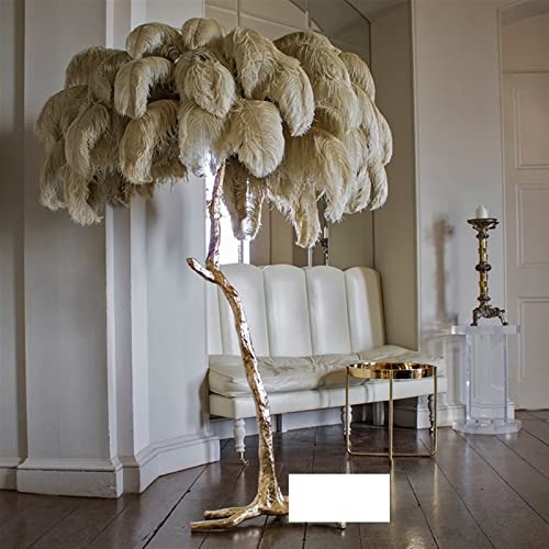 Ostrich Feather Floor Lamp for Living Room and Bedroom Interior Lighting (Color: 3)