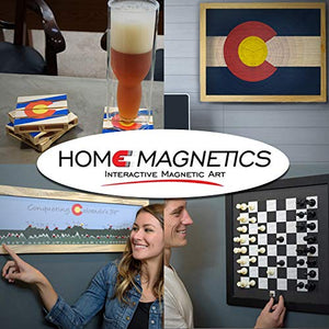 Home Magnetics Interactive World Map Art | Framed Magnetic Geographic Map | 30 Marker Pins Included (46x34)