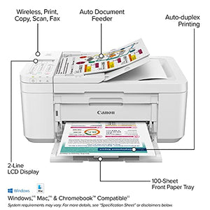 Canon PIXMA TR4720 All-in-One Wireless Printer for Home use, with Auto Document Feeder, Mobile Printing and Built-in Fax, White