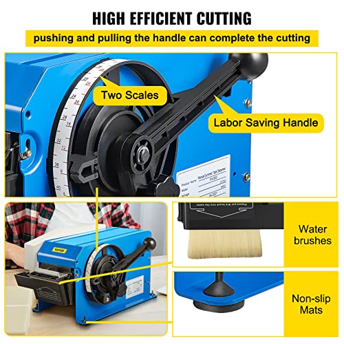 VEVOR Water-Activated Tape Dispenser, Maximum 39.4" x 3.94" Tape, Adjustable Length, Width & Water Level, Manual Tape Dispenser w/ Water Brush, Carton Packaging for Express Box, Gift Box