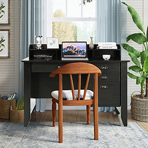 LCSA Black Computer Desk Laptop Writing Table Spacious Workstation Office Furniture