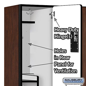 Salsbury Industries 2-Tier S-Style Extra Wide Designer Wood Locker, Mahogany, 6-Feet High, 18-Inch Deep