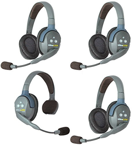 EARTEC UltraLITE Full Duplex Wireless Headset Communication System for 4 Users