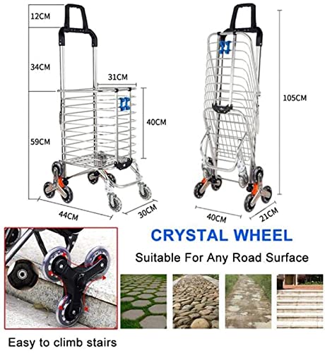 TOYOCC Folding Shopping Cart with Swivel Wheels and Removable Canvas Bag