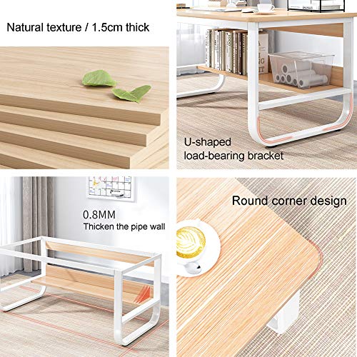 YAOJP Computer Desk with Storage Shelves, Multifunction Office Workstation Writing Table with Adjustable Non-Slip Foot Pad PC Laptop Gaming Desk for Home Office,Black,140x70x73cm