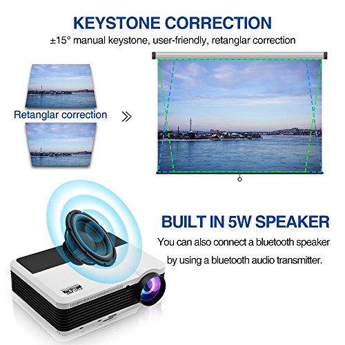 Wireless Bluetooth HDMI Projector 1080P Home Theater 2019 Smart Android 6.0 LCD LED Multimedia Video Projectors 4600 Lumen Outdoor WiFi Proyector for PC Laptop USB Driver TV Stick PS4 Wii Xbox
