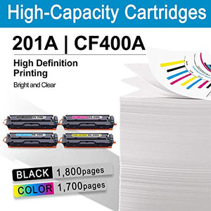 9 Pack (3BK+ 3C + 3M + 3Y) Compatible 201A | CF400A CF401A CF403A CF402A Toner Cartridge Replacement for HP Color Pro M252dw M252n MFP M277n M277dw M274n Printer Ink Cartridge (High Yield)