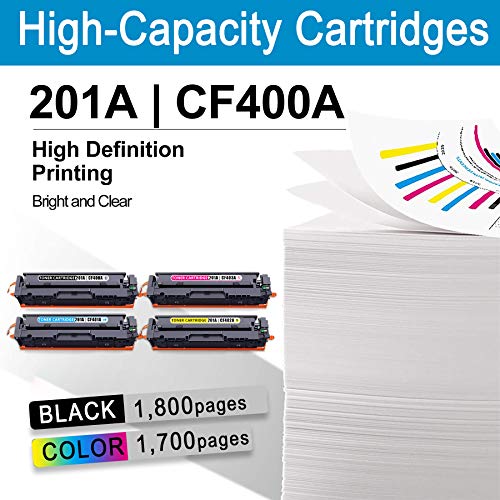 9 Pack (3BK+ 3C + 3M + 3Y) Compatible 201A | CF400A CF401A CF403A CF402A Toner Cartridge Replacement for HP Color Pro M252dw M252n MFP M277n M277dw M274n Printer Ink Cartridge (High Yield)
