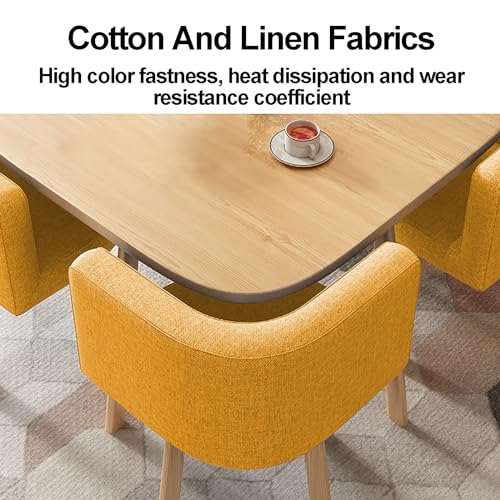 JOSKAA Modern Square Table and Chair Set for 4 - Office, Restaurant, Cafe, Coffee