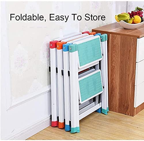 LUCEAE 2 Step Folding Step Stool with Non-Slip Rubber Sleeve