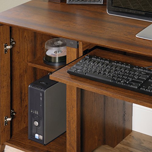 Sauder 416969 Carson Forge Corner Computer Desk, L: 66.14" x W: 66.14" x H: 29.88", Washington Cherry finish