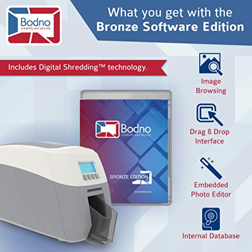 Magicard 600 Single Sided ID Card Printer & Complete Supplies Package with Bodno ID Software - Bronze Edition