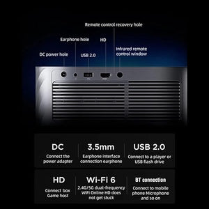 None BAILAI Home Projector 700ANSI Lumens 1080P Portable Home Theater - Black, As Shown Size