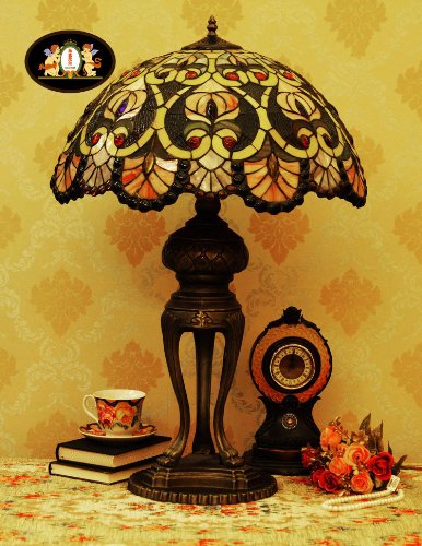 Tiffany Europaische retro style hand-painted stained glass table lamp