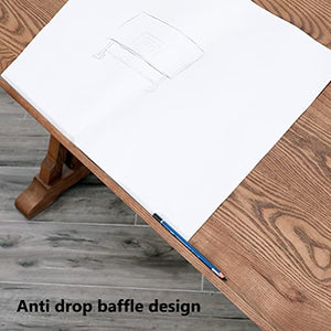 None Drafting Table for Adults/Artists, Vintage White Wood Adjustable Craft Drawing Desk