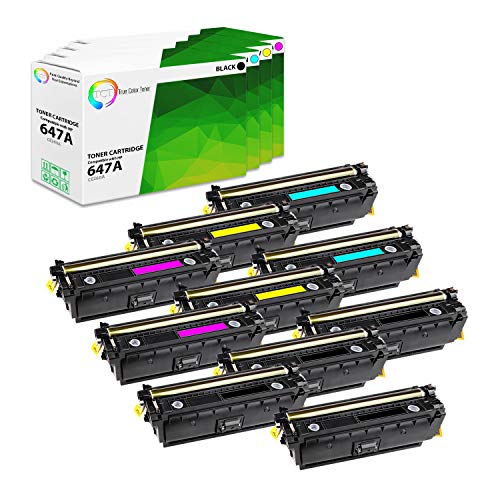 TCT Premium Compatible Toner Cartridge Replacement for HP 647A 648A CE260A CE261A CE262A CE263A Works with HP Color Laserjet CP4520 CP4025 CP4525 Printers (Black, Cyan, Magenta, Yellow) - 10 Pack