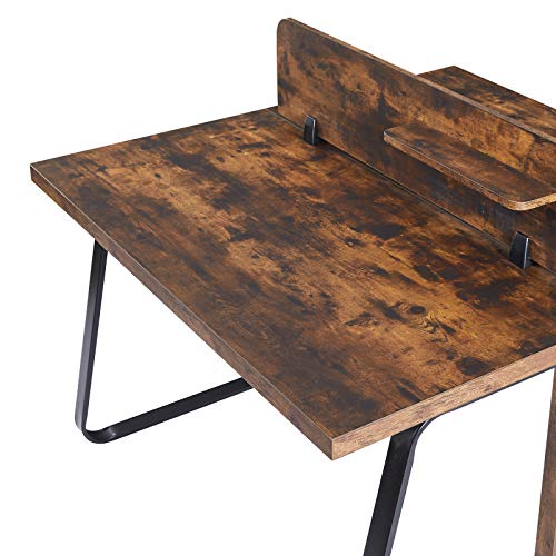JYCAR Computer Desk, Small Study Writing Desk Simple Style PC Desk, Small Gaming Desk Workstation for Home Office (Brown, 47.2L x 47.2W x 28.7H)