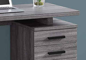 Monarch Specialties Laptop Table with Drawers for Home & Office-Contemporary Style Computer Desk, 48" L, Grey-Black Metal Leg