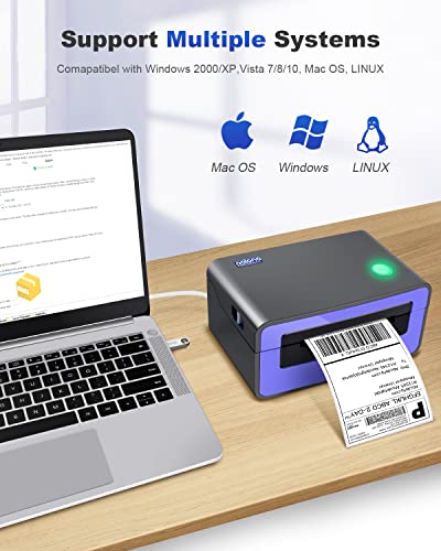 POLONO Label Printer - 150mm/s 4x6 Thermal Label Printer, POLONO 4"x6" 500 Labels Direct Thermal Shipping Labels, Compatible with Amazon, Ebay, Etsy, Shopify and FedEx