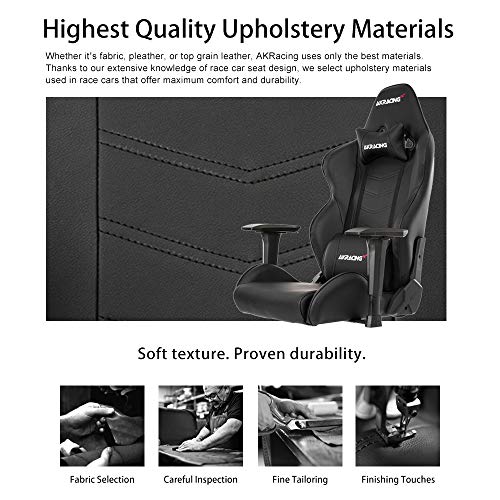 AKRacing Core Series LX Gaming Chair with High Backrest, Recliner, Swivel, Tilt, Rocker and Seat Height Adjustment Mechanisms with 5/10 Warranty - Black