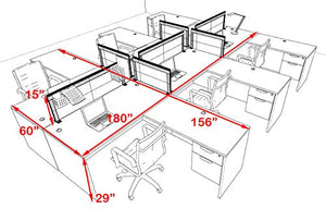 UTM Furniture Modern Aluminum Office Workstation Desk Set, OT-SUL-FPS60