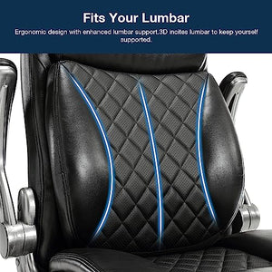 Blue Whale Ergonomic Office Chair with 3D Lumbar Support for Back Pain - Big and Tall Executive Desk Chair