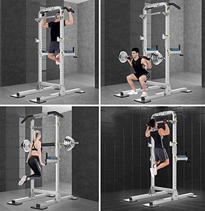 DSWHM Fitness Equipment Strength Training Weight Racks Home Multi-Function Weight Squat Racks Weight Racks Pull-Ups Parallel Bars Adjustable Dip Stands Size 126 71 225Cm