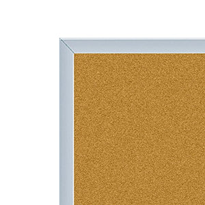 Ghent 4.5" x 10.5"  Aluminum Frame Natural Cork Bulletin Board