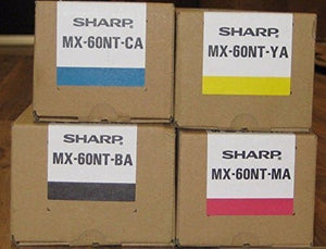 GENUINE SHARP Toner Cartridge Set MX-60NT-BA MX-60NT-YA MX-60NT-MA MX-60NT-CA MX-60NTBA MX-60NTCA MX-60NTMA MX-60NTYA