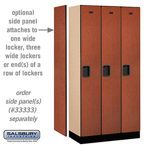 Salsbury Industries Designer Wood Locker - 1-Tier, 3 Wide Units, 6ft H x 18in D, Cherry