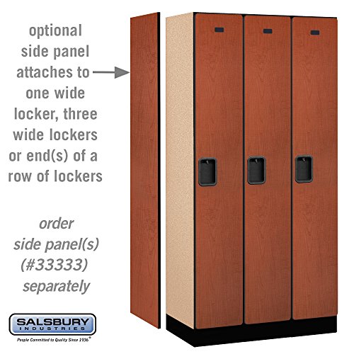 Salsbury Industries Designer Wood Locker - 1-Tier, 3 Wide Units, 6ft H x 18in D, Cherry