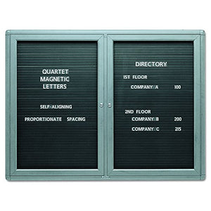 Quartet 2964LM Quartet 2-Door Enclosed Magnetic Directory, 48 x 36, Black, Gray Frame