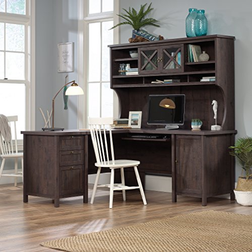 Sauder 422982 Costa L-Desk, Coffee Oak Finish