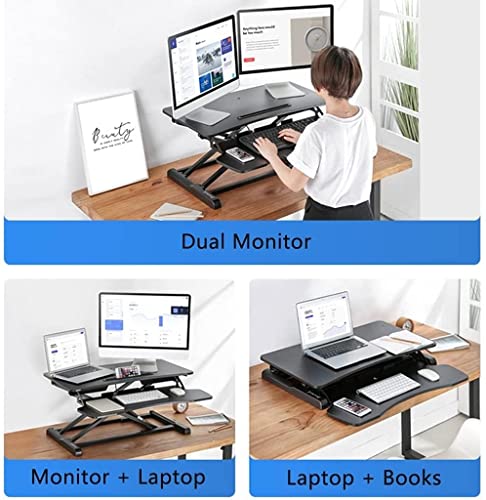 Standing Desk Converter Computer Work Station Height Adjustable Stand Up Desk Ergonomic - Black