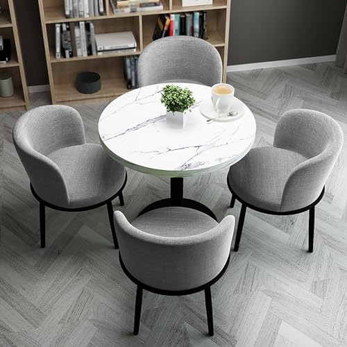 BYJSJY Round Dining Table Set with 4 Chairs 80cm, Color: A2