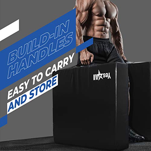 Yes4All Silencer Drop Pads/Weightlifting Drop Pads with PVC Cover & Easy Carry Handles – Sold in Pairs (Weight: 40lb Pair / 20lb Single), Blue