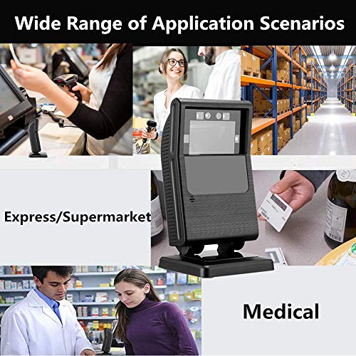 Case of 10 Packs, MUNBYN 1D 2D Omnidirectional Barcode Scanner, 1200Scans/Sec USB Wired QR Code/Data Matrix/PDF417 Scanner Handsfree, Compatible with Windows, Mac, Linux,