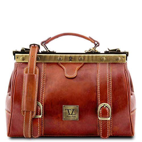 Tuscany Leather Monalisa Doctor gladstone leather bag with front straps Honey