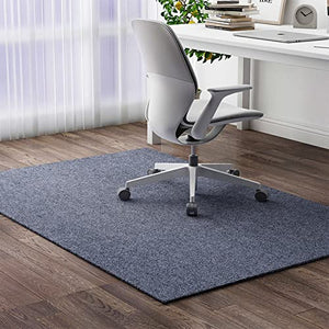 None Grey Office Chair Mat for Hardwood Floor, Non-Slip Desk Rug, Soundproof Mat for Drum Stand & Upright Piano (60x90cm)