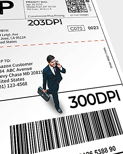 MUNBYN 300 DPI Label Printer with Pack of 500 4x6 Label Paper, Digital Shipping Scale, High-Speed 4x6 Direct Label Printer for Shipping Packages & Small Business, Compatible with USPS, UPS, FedEx