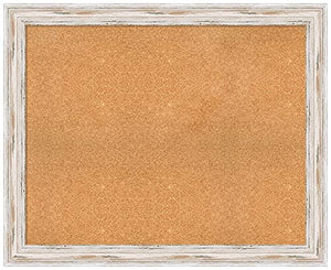 Natural Custom Cork Board (43.12 x 35.12 in.), Various Custom Sizes, Alexandria White Wash Wood Frame - Bulletin Board, Organization Board, Pin Board - X-Large
