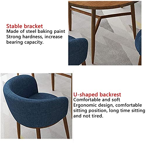 AkosOL Office Table and Chair Set - Business Dining Round Table Reception Negotiation Combination - Navy Blue 90cm