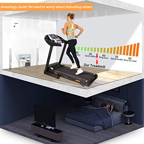 Caroma Electric Treadmill Folding for Home with Incline App Bluetooth Control Treadmill with 220 Lbs Weight Capacity Workout Equipment Home Cardio Machine for Running Jogging Walking with Speaker