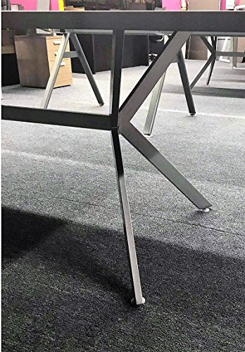 Modern Silver conference table with Chrome Silver V - legs